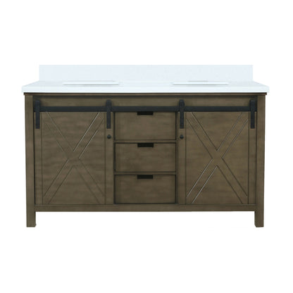 Lexora Marsyas 60 in. Rustic Brown Double Sink Bath Vanity