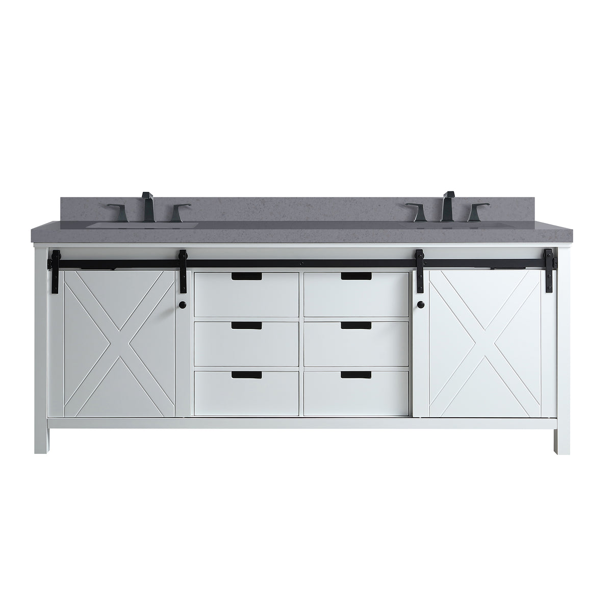 Lexora Marsyas 80 in. White Double Sink Bath Vanity