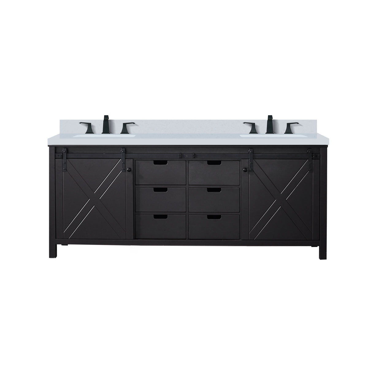 Lexora Marsyas 80 in. Brown Double Sink Bath Vanity