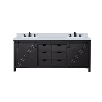 Lexora Marsyas 80 in. Brown Double Sink Bath Vanity