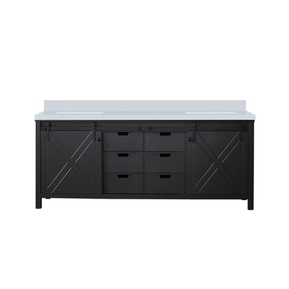 Lexora Marsyas 80 in. Brown Double Sink Bath Vanity