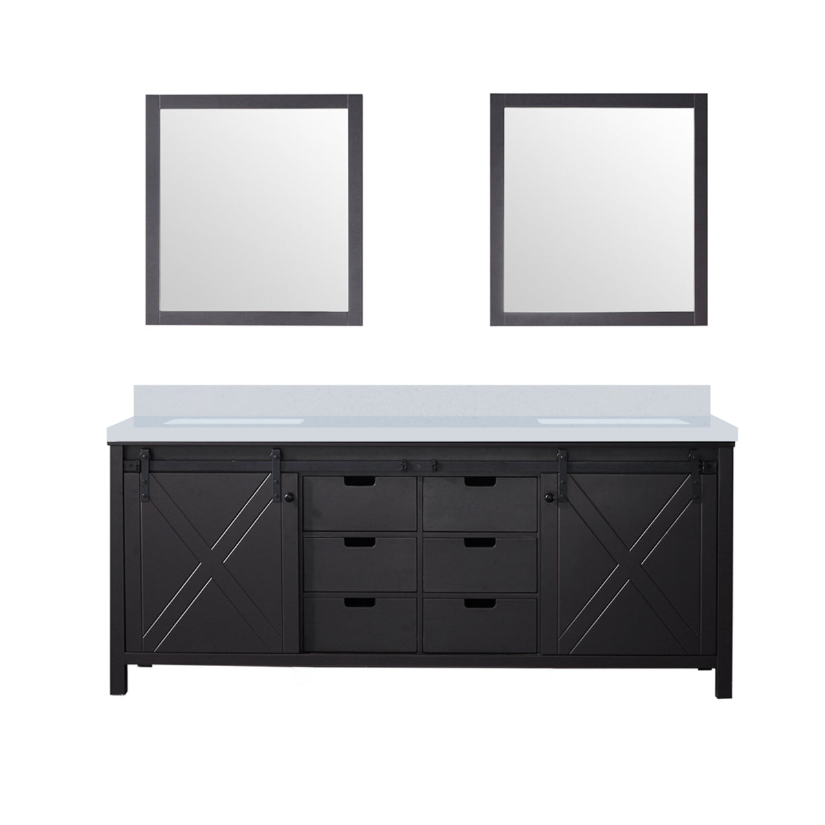 Lexora Marsyas 80 in. Brown Double Sink Bath Vanity