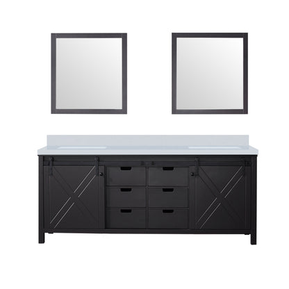 Lexora Marsyas 80 in. Brown Double Sink Bath Vanity
