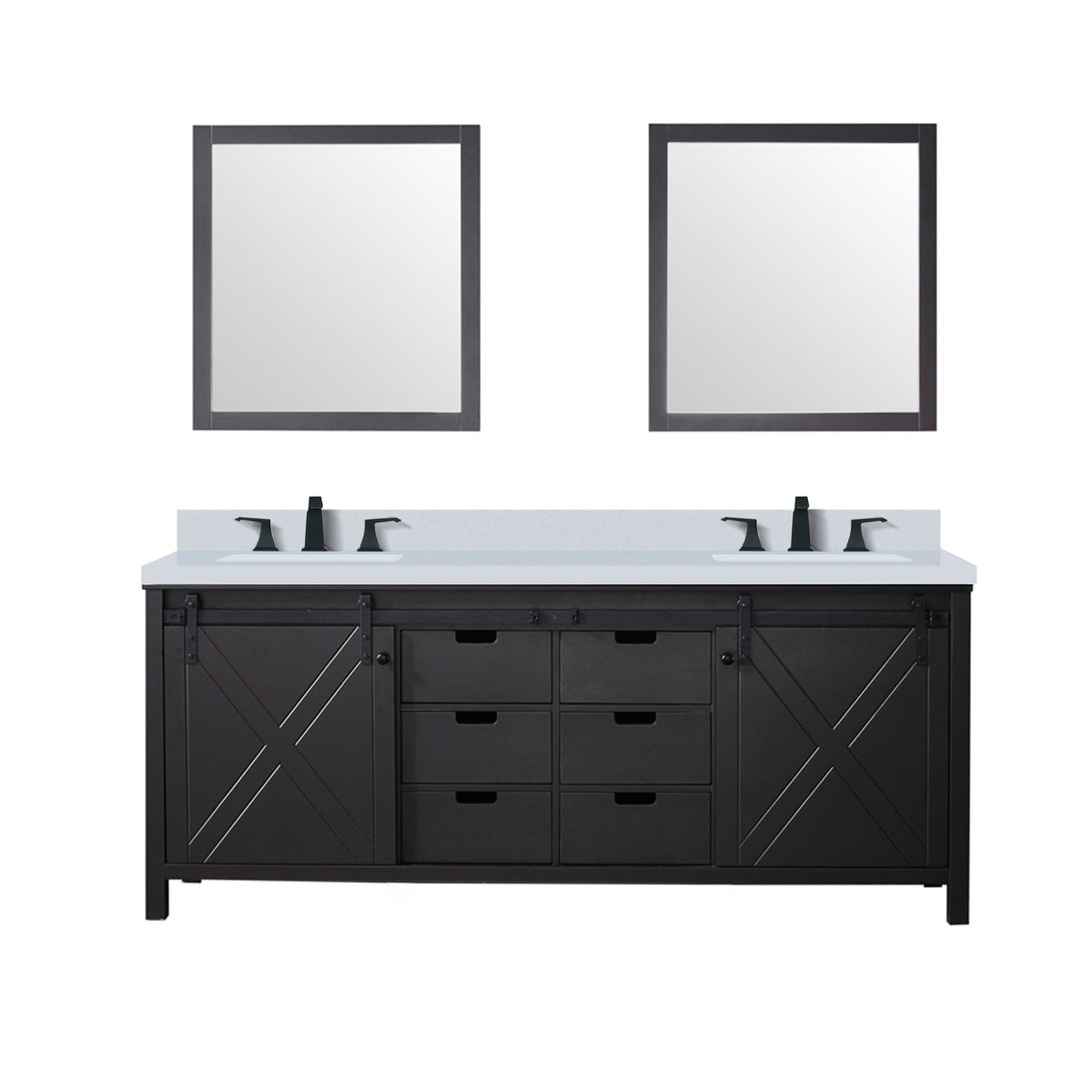 Lexora Marsyas 80 in. Brown Double Sink Bath Vanity