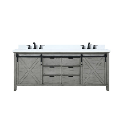Lexora Marsyas 80 in. Ash Grey Double Sink Bath Vanity