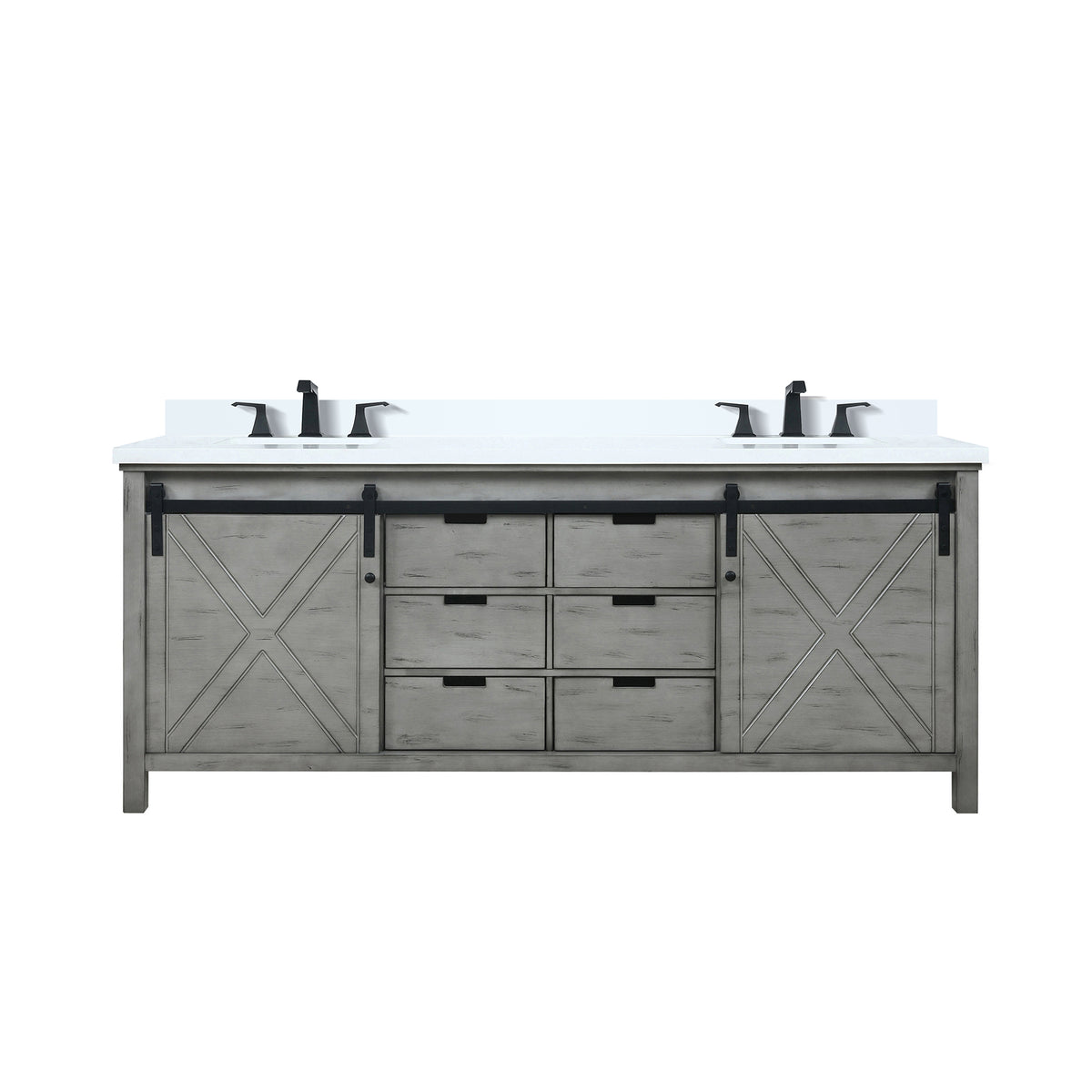 Lexora Marsyas 80 in. Ash Grey Double Sink Bath Vanity