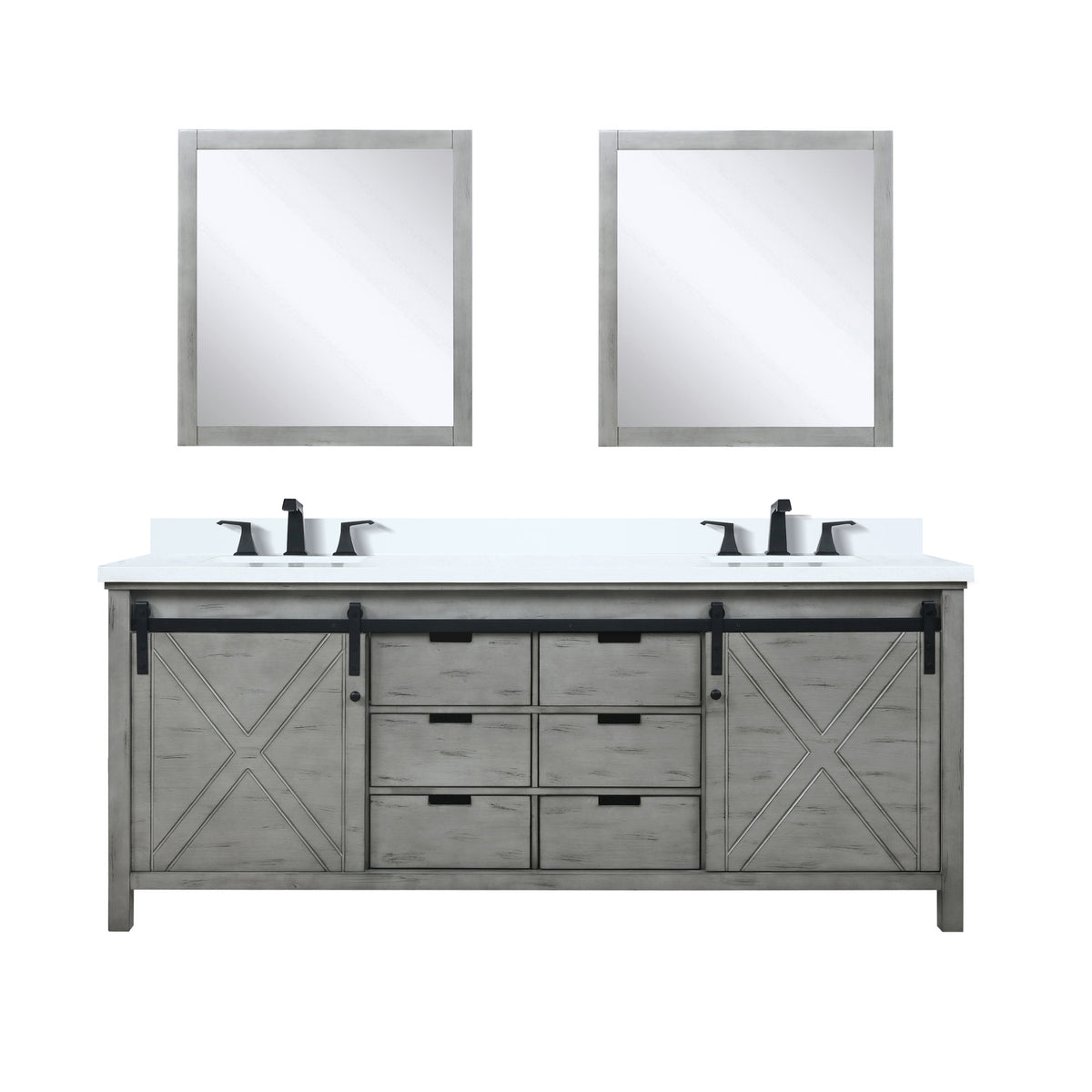 Lexora Marsyas 80 in. Ash Grey Double Sink Bath Vanity