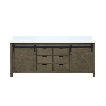 Lexora Marsyas 80 in. Rustic Brown Double Sink Bath Vanity