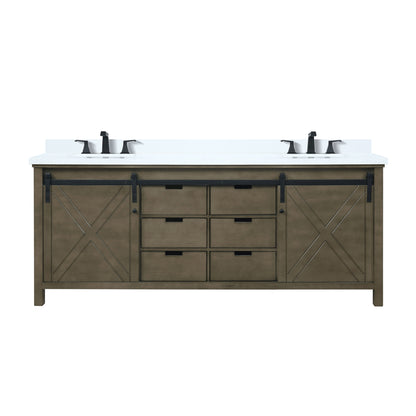 Lexora Marsyas 80 in. Rustic Brown Double Sink Bath Vanity