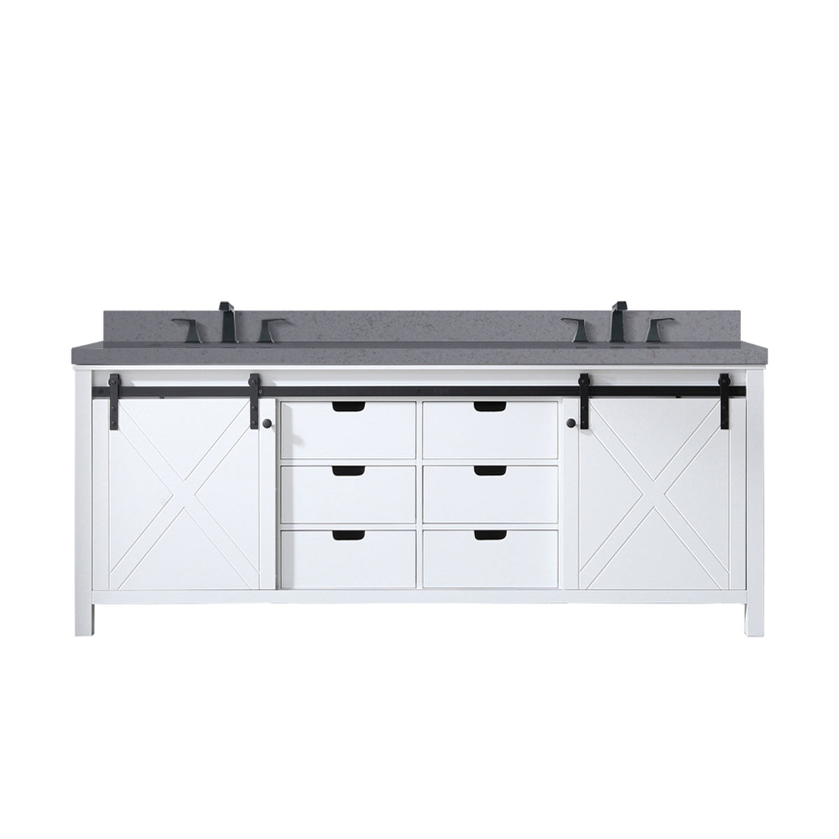 Lexora Marsyas 84 in. White Double Sink Bath Vanity