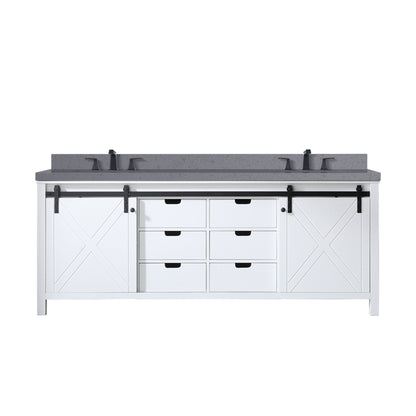 Lexora Marsyas 84 in. White Double Sink Bath Vanity