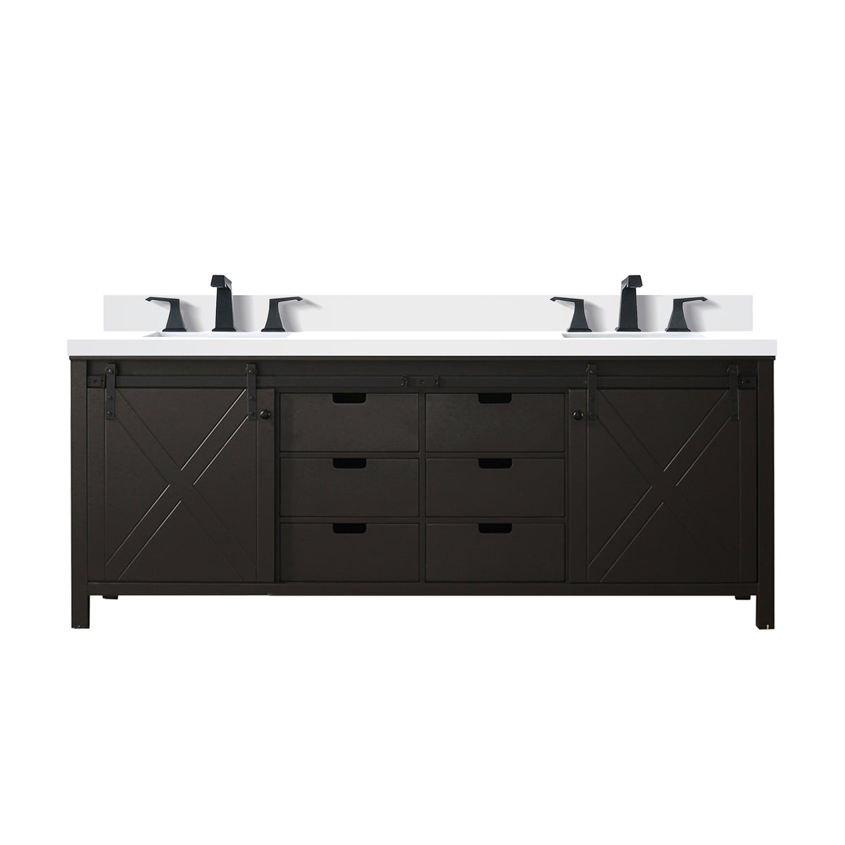 Lexora Marsyas 84 in. Brown Double Sink Bath Vanity