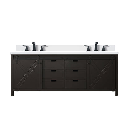 Lexora Marsyas 84 in. Brown Double Sink Bath Vanity