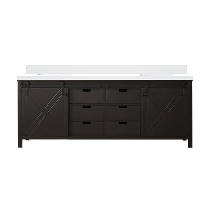 Lexora Marsyas 84 in. Brown Double Sink Bath Vanity