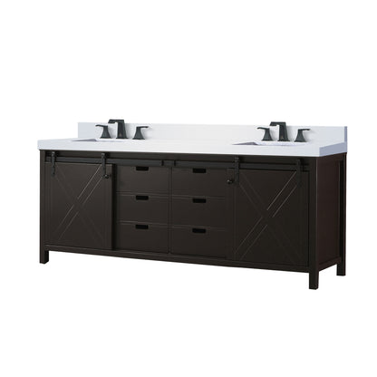 Lexora Marsyas 84 in. Brown Double Sink Bath Vanity