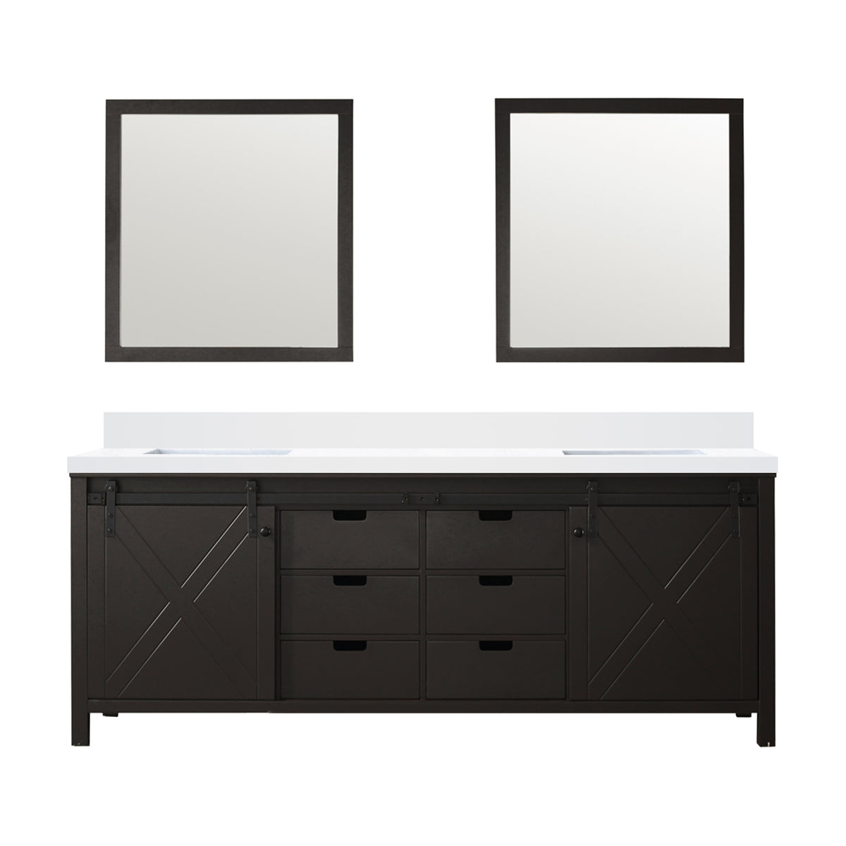 Lexora Marsyas 84 in. Brown Double Sink Bath Vanity