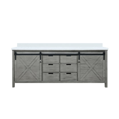 Lexora Marsyas 84 in. Ash Grey Double Sink Bath Vanity