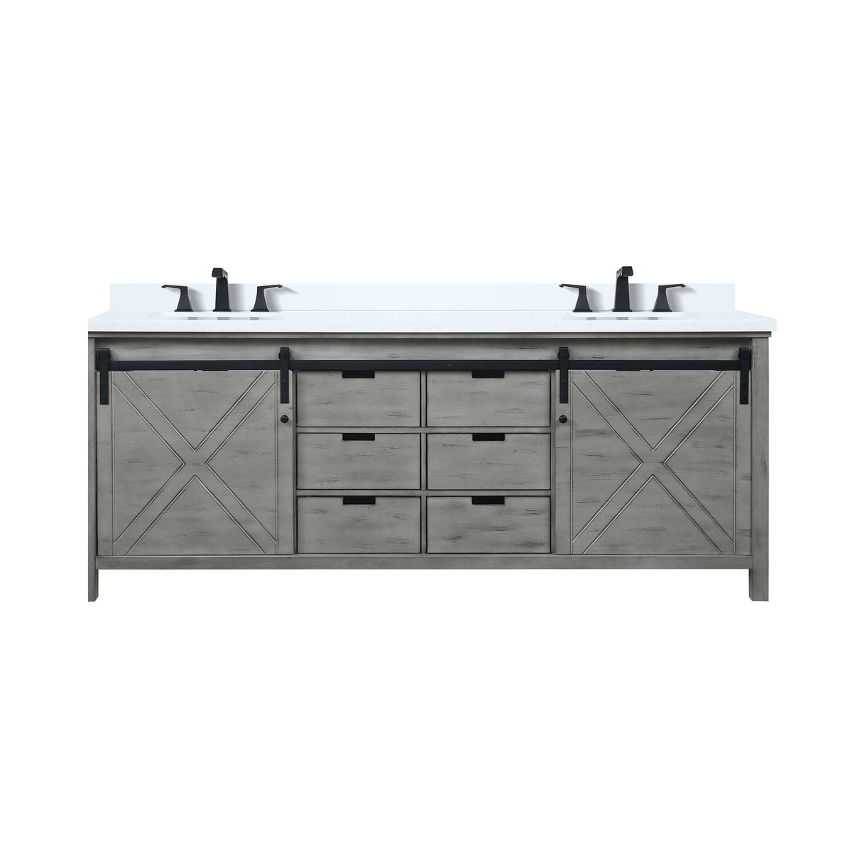 Lexora Marsyas 84 in. Ash Grey Double Sink Bath Vanity
