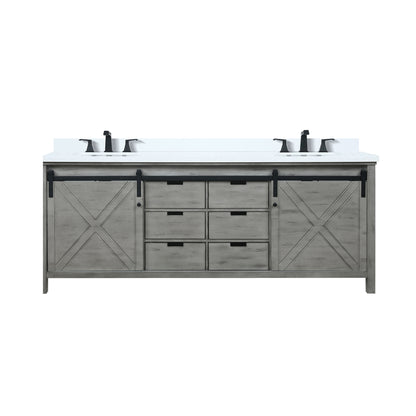 Lexora Marsyas 84 in. Ash Grey Double Sink Bath Vanity