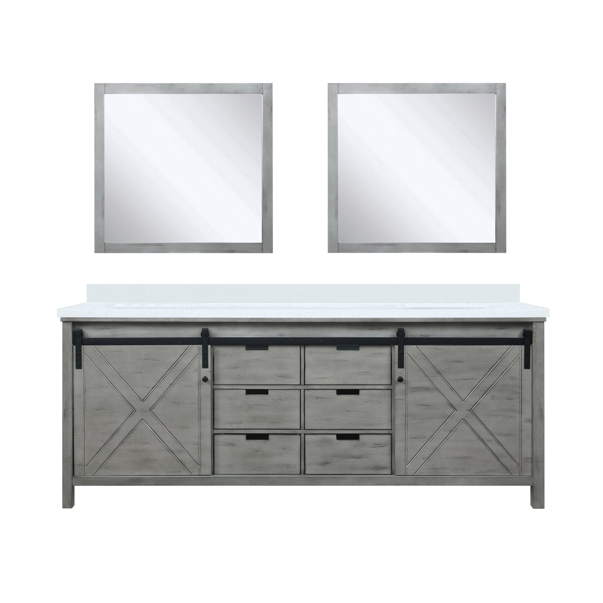 Lexora Marsyas 84 in. Ash Grey Double Sink Bath Vanity