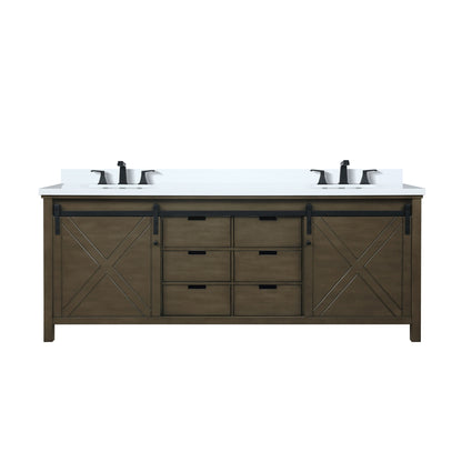 Lexora Marsyas 84 in. Rustic Brown Double Sink Bath Vanity