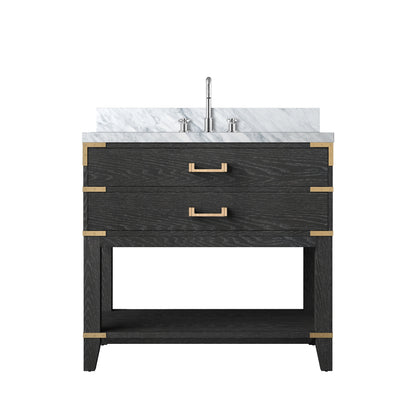 Lexora Norwalk 36 in. Black Oak Single Sink Bath Vanity