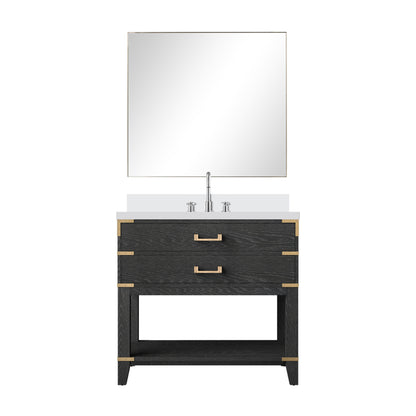 Lexora Norwalk 36 in. Black Oak Single Sink Bath Vanity