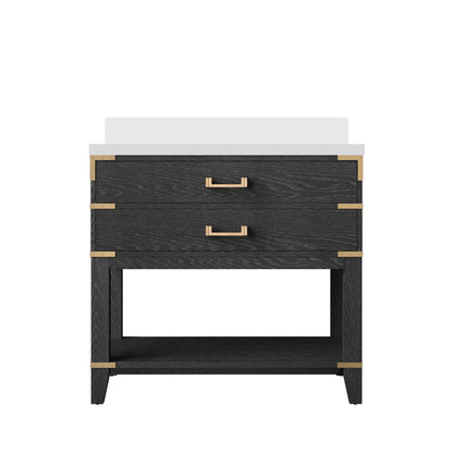 Lexora Norwalk 36 in. Black Oak Single Sink Bath Vanity
