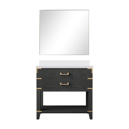 Lexora Norwalk 36 in. Black Oak Single Sink Bath Vanity