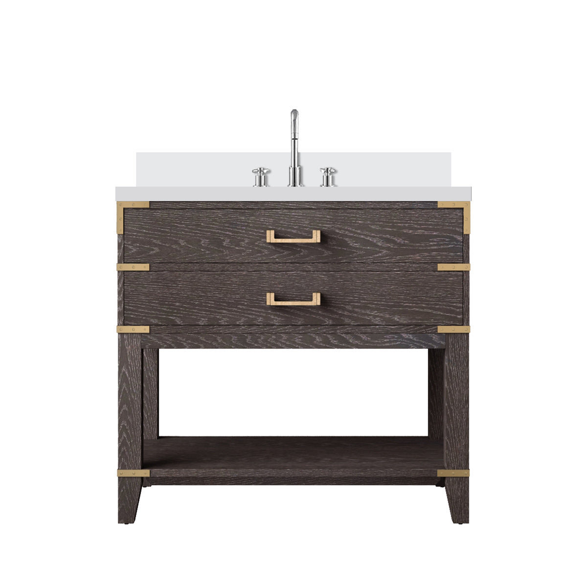Lexora Norwalk 36 in. Brown Oak Single Sink Bath Vanity