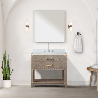 Lexora Norwalk 36 in. Grey Oak Single Sink Bath Vanity