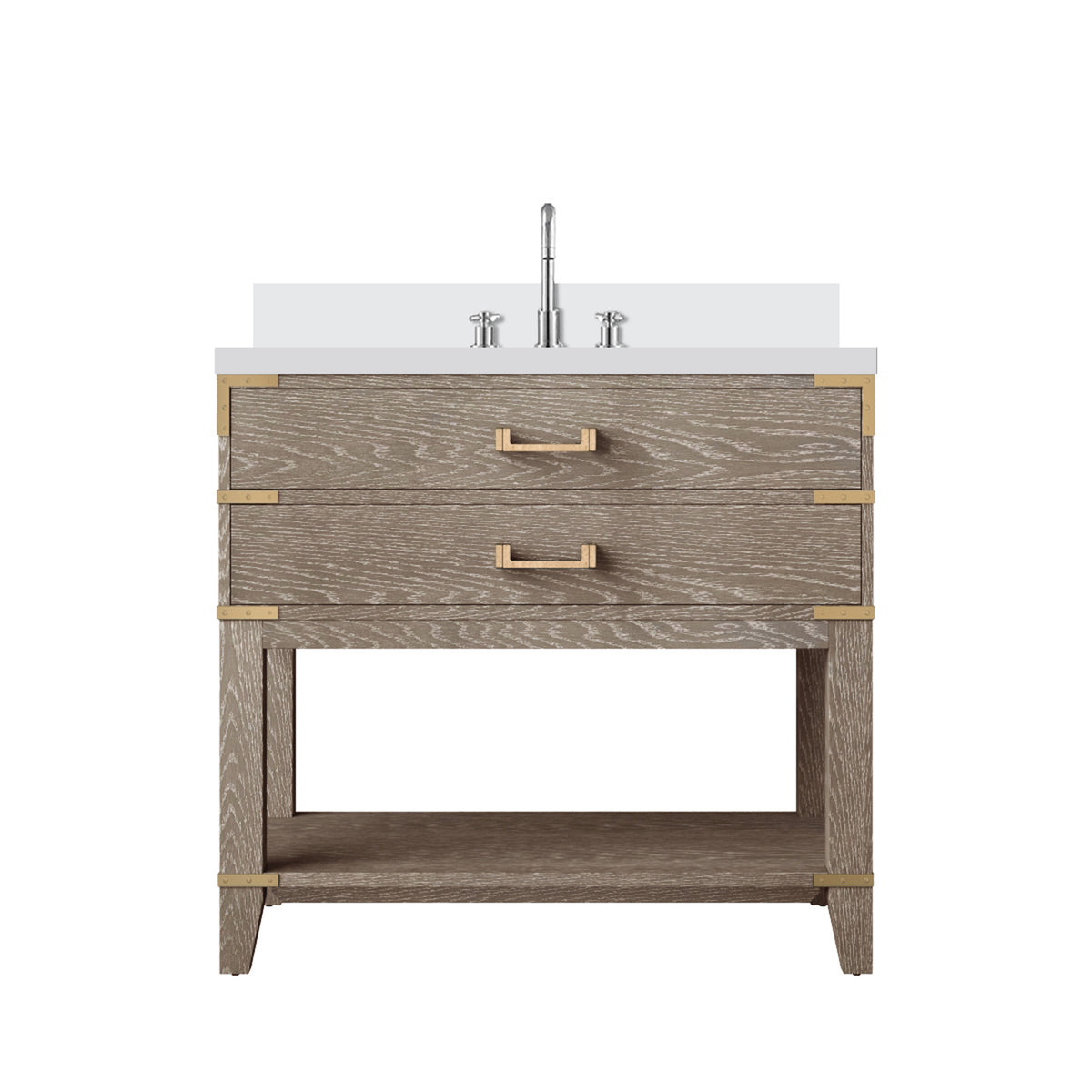 Lexora Norwalk 36 in. Grey Oak Single Sink Bath Vanity