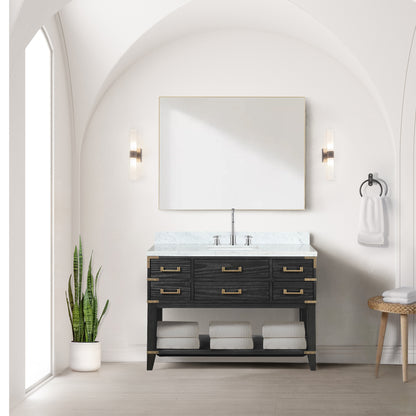 Lexora Norwalk 48 in. Black Oak Single Sink Bath Vanity