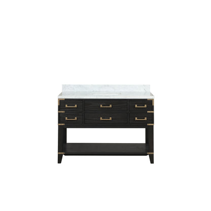 Lexora Norwalk 48 in. Black Oak Single Sink Bath Vanity
