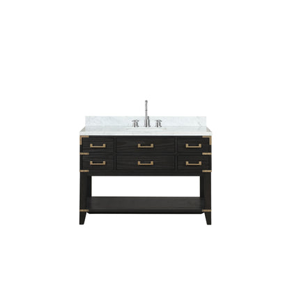 Lexora Norwalk 48 in. Black Oak Single Sink Bath Vanity
