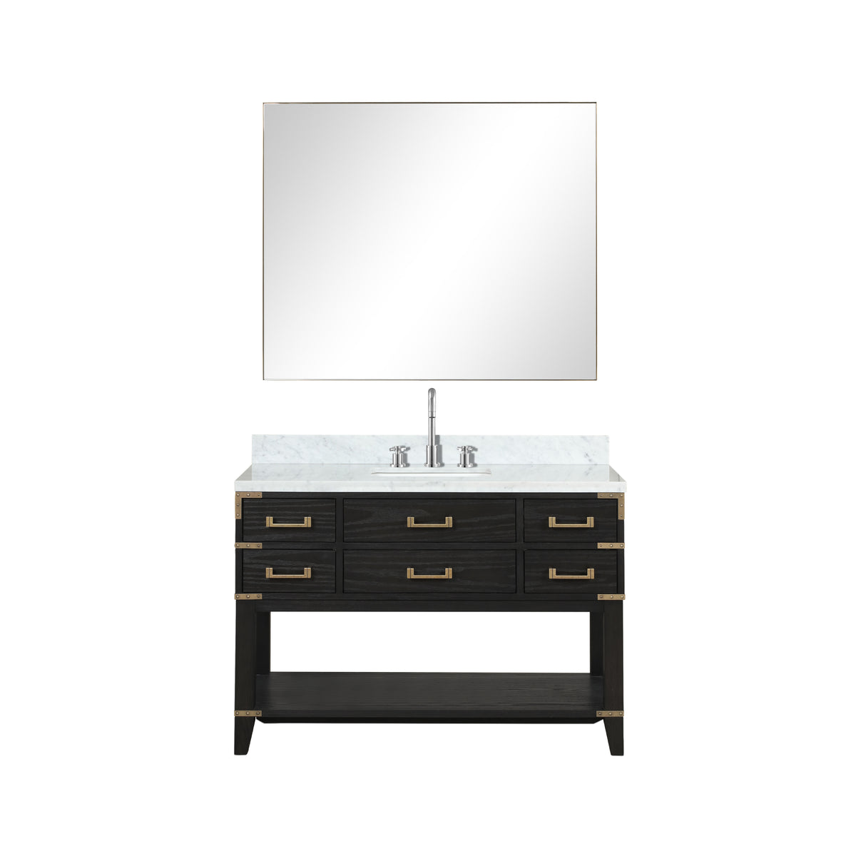 Lexora Norwalk 48 in. Black Oak Single Sink Bath Vanity