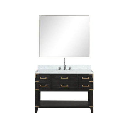 Lexora Norwalk 48 in. Black Oak Single Sink Bath Vanity