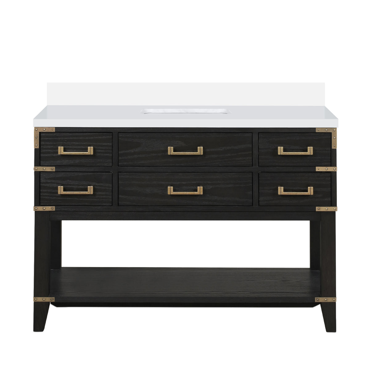 Lexora Norwalk 48 in. Black Oak Single Sink Bath Vanity