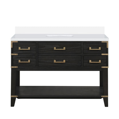 Lexora Norwalk 48 in. Black Oak Single Sink Bath Vanity