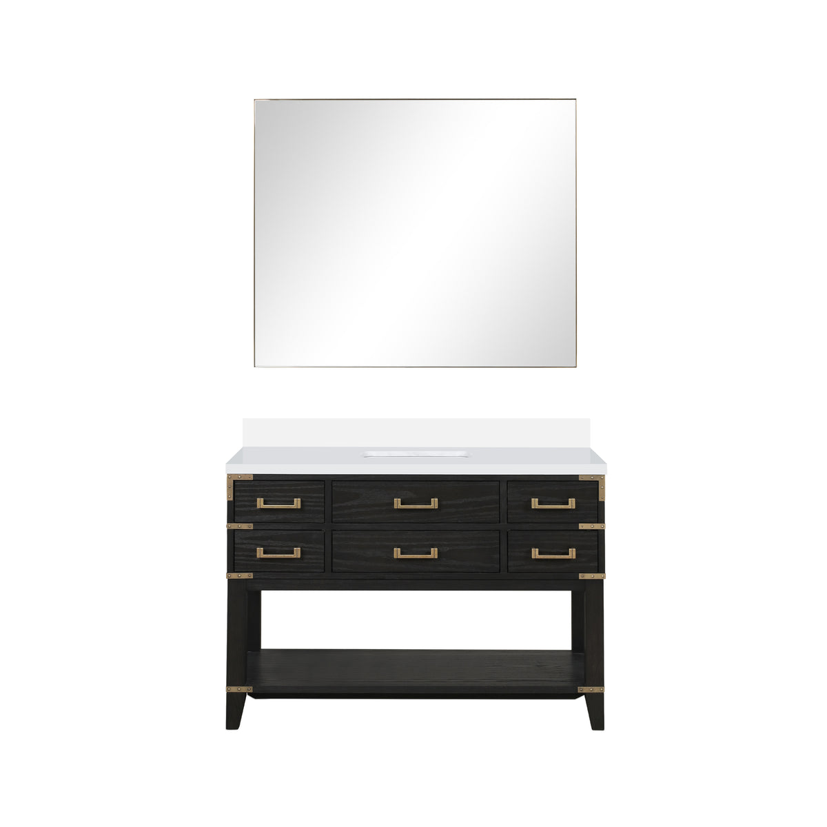 Lexora Norwalk 48 in. Black Oak Single Sink Bath Vanity