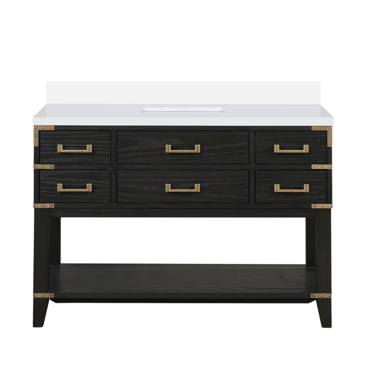 Lexora Norwalk 48 in. Black Oak Single Sink Bath Vanity