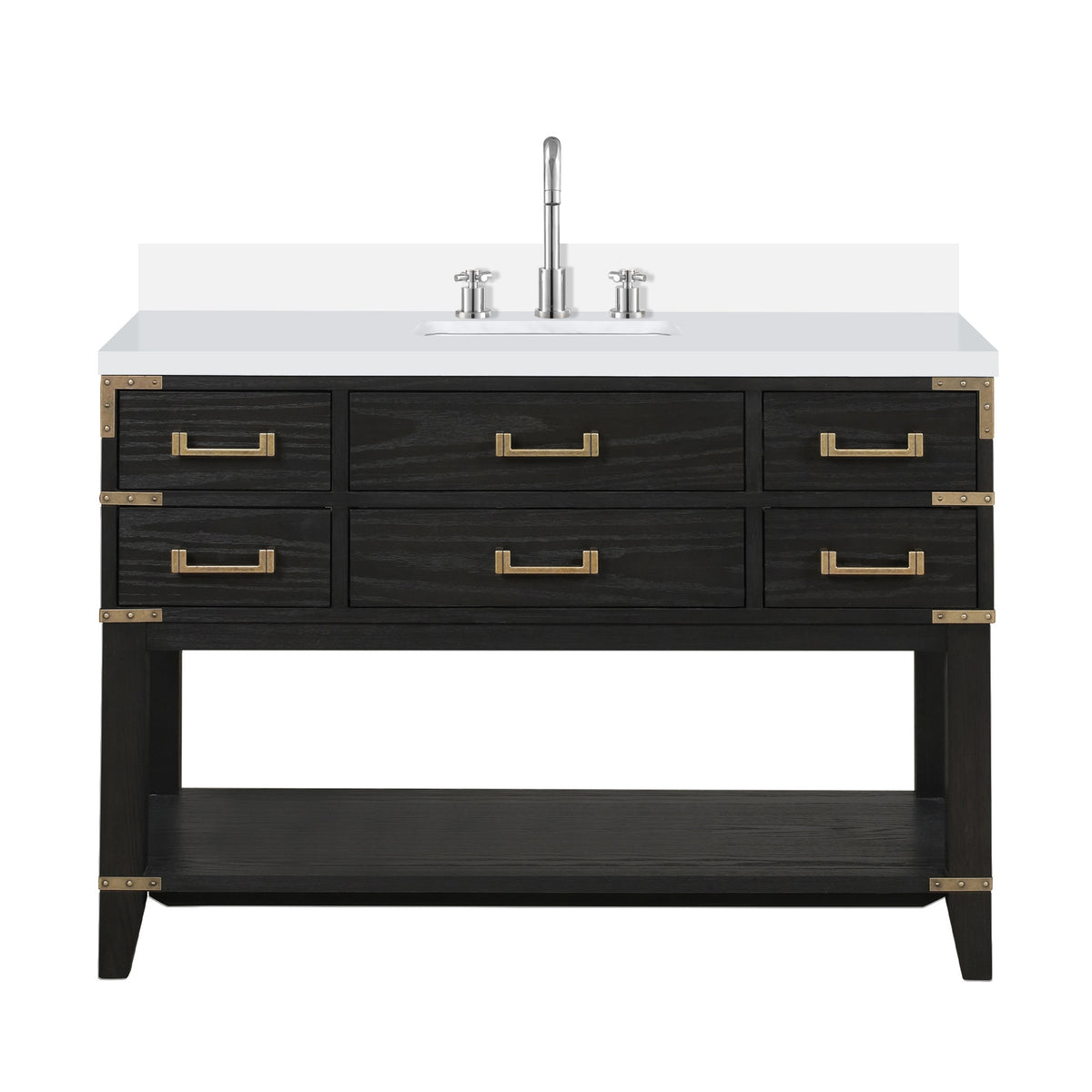 Lexora Norwalk 48 in. Black Oak Single Sink Bath Vanity