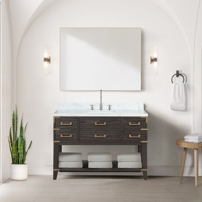 Lexora Norwalk 48 in. Brown Oak Single Sink Bath Vanity