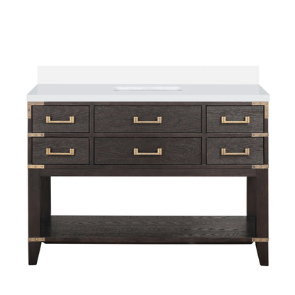 Lexora Norwalk 48 in. Brown Oak Single Sink Bath Vanity