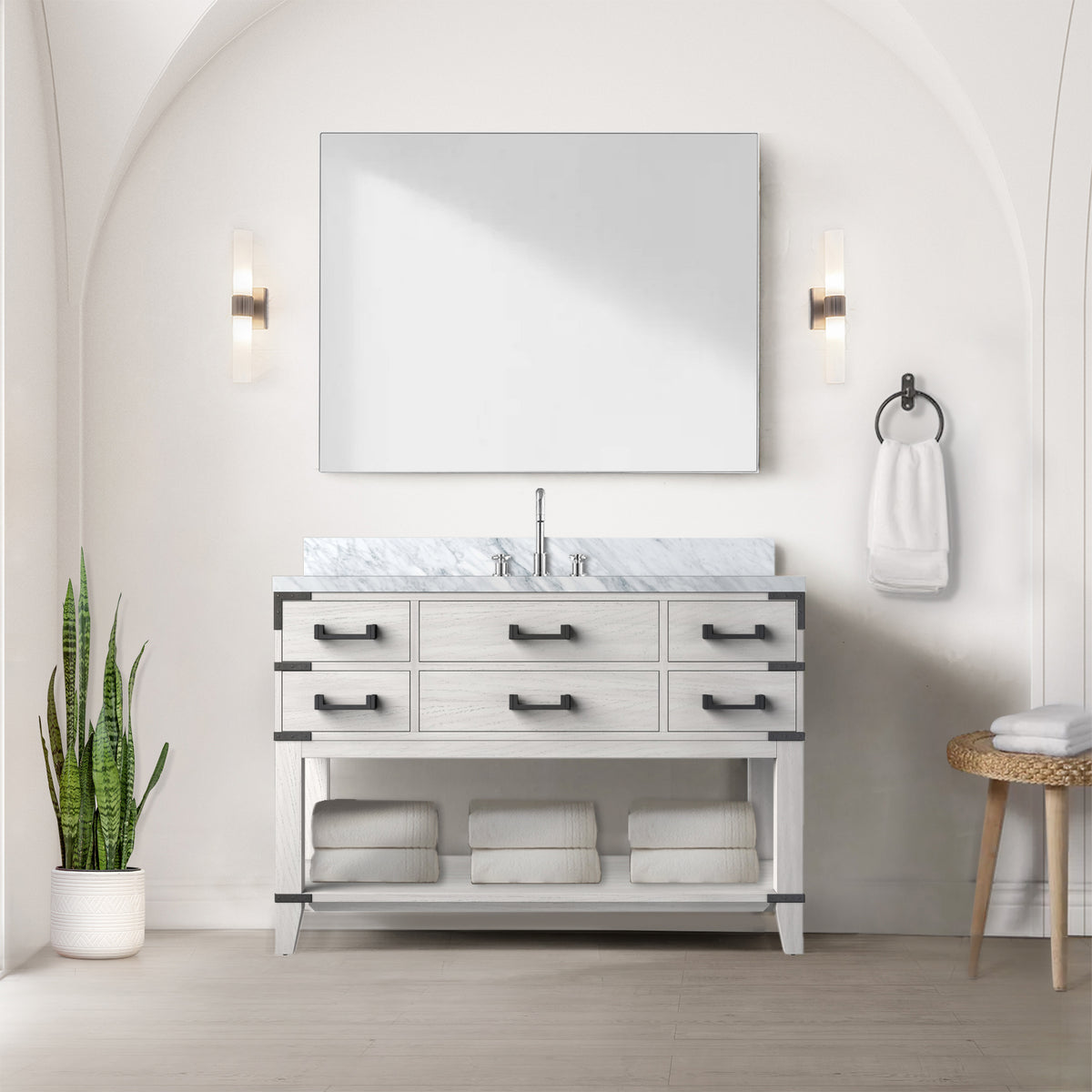 Lexora Norwalk 48 in. White Oak Single Sink Bath Vanity