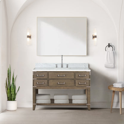 Lexora Norwalk 48 in. Grey Oak Single Sink Bath Vanity