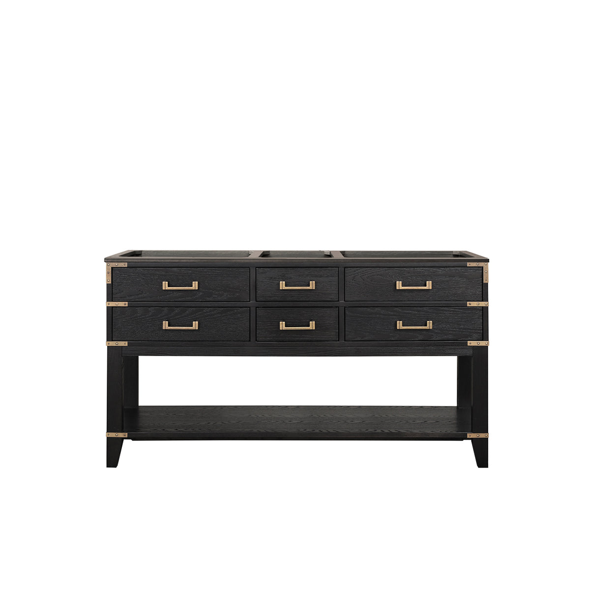 Lexora Norwalk 60 in. Black Oak Double Sink Bath Vanity