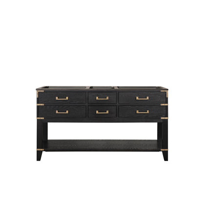Lexora Norwalk 60 in. Black Oak Double Sink Bath Vanity