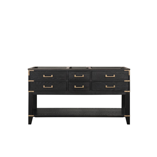 Lexora Norwalk 60 in. Black Oak Double Sink Bath Vanity