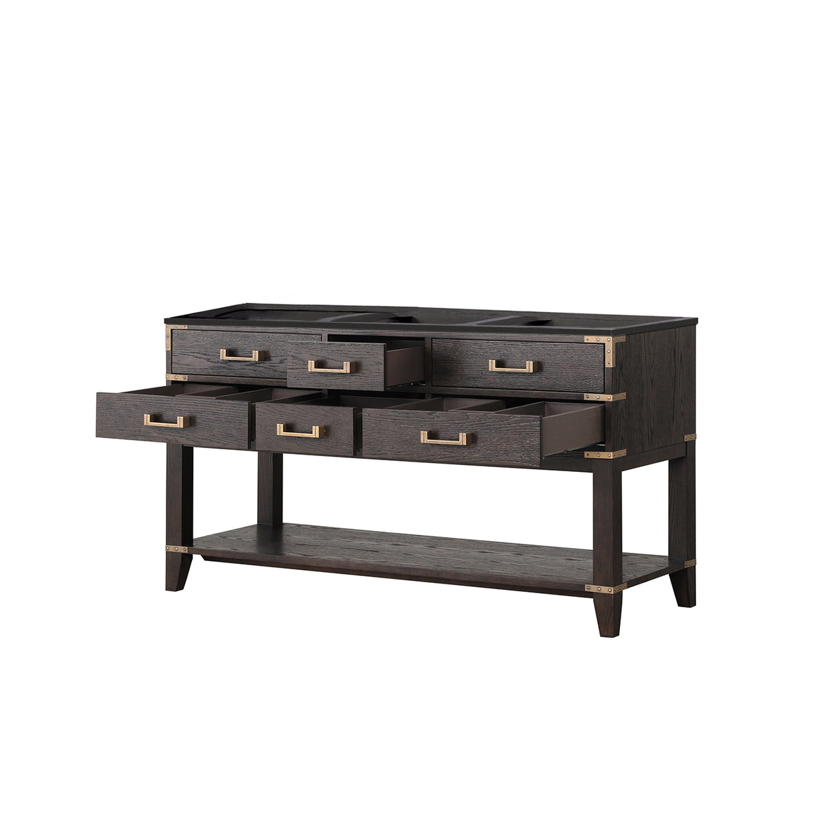 Lexora Norwalk 60 in. Brown Oak Double Sink Bath Vanity
